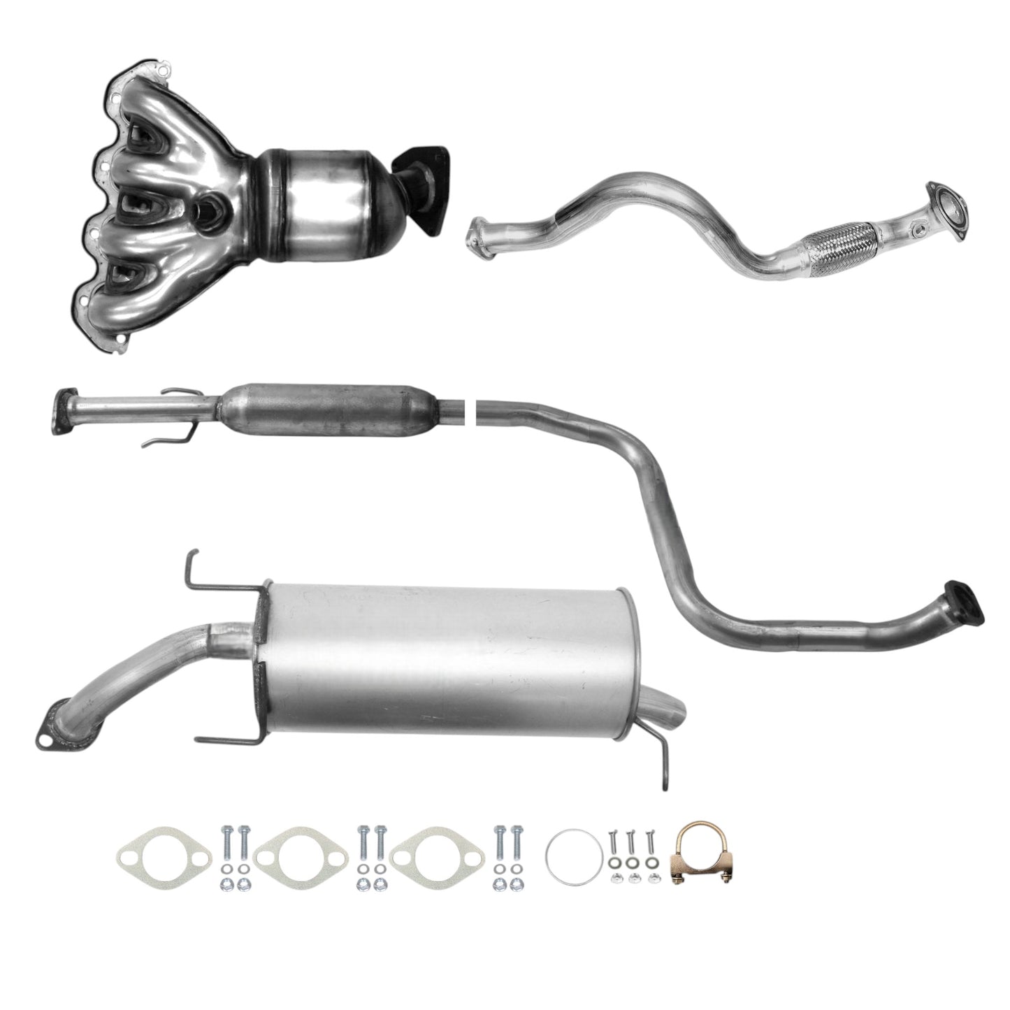 Pontiac G3 1.6L (2009) (Hatchback) Manifold Converter, Flex Pipe, Resonator and Muffler