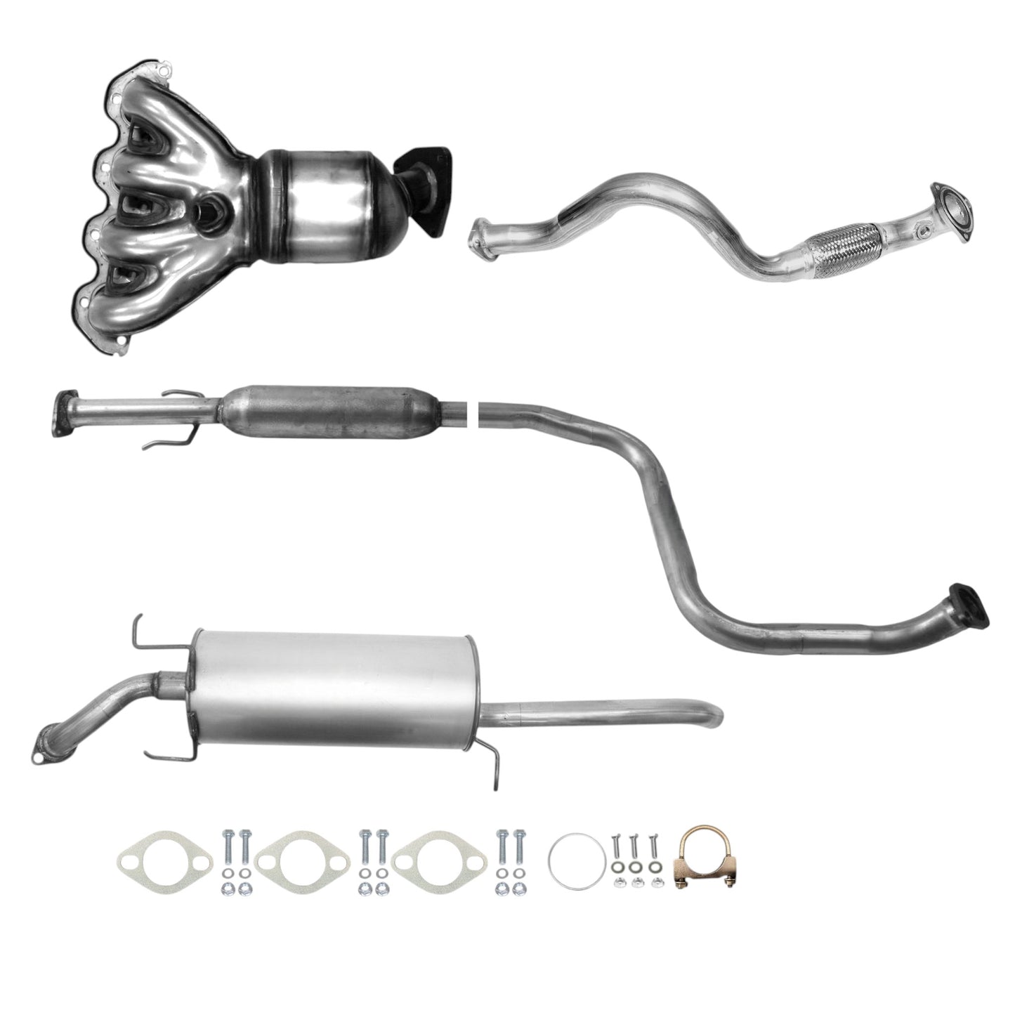 Convertisseur de collecteur, tuyau flexible, résonateur et silencieux pour Chevrolet Aveo 1.6L (2009-2011)