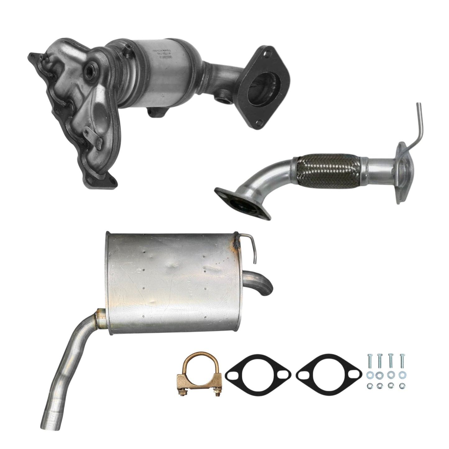Hyundai Sonata 2.4L (2015-2017) (Non-Hybrid) Manifold Converter, Flex Pipe and Muffler