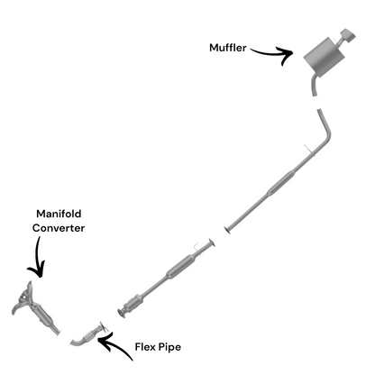 Hyundai Sonata 2.4L (2015-2017) (Non-Hybrid) Manifold Converter, Flex Pipe and Muffler