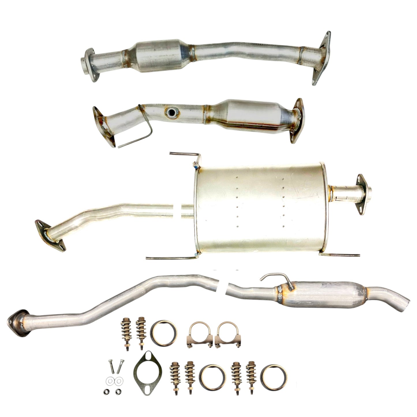 Nissan NV200 2.0L (2013-2021) Front and Rear Catalytic Converter, Middle Muffler and Rear Resonator