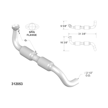 Convertisseur catalytique pour Ford F-150 5.4L 2004-2006 (uniquement pour les normes d'émissions californiennes)