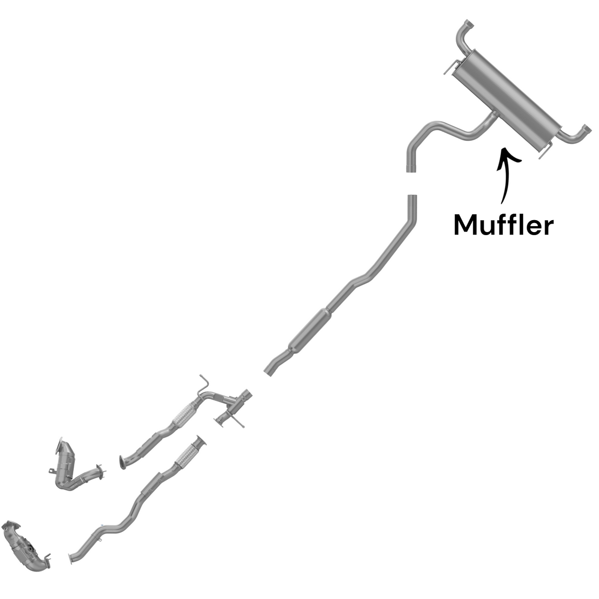 Chrysler 200 3.6L (2015-2017) (FWD) Rear Muffler