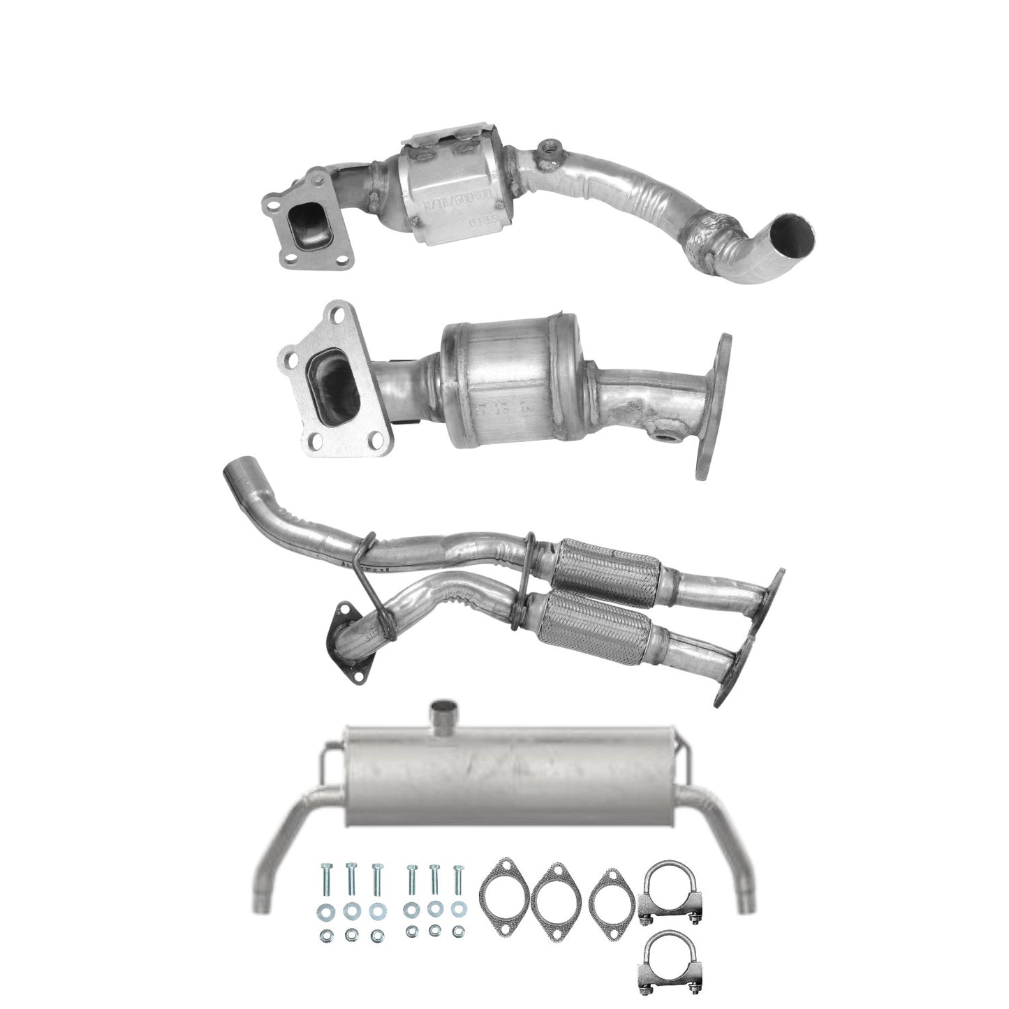 Convertisseurs catalytiques avant droit et gauche, tuyaux flexibles et silencieux pour Cadillac SRX 3.6L 2012-2016