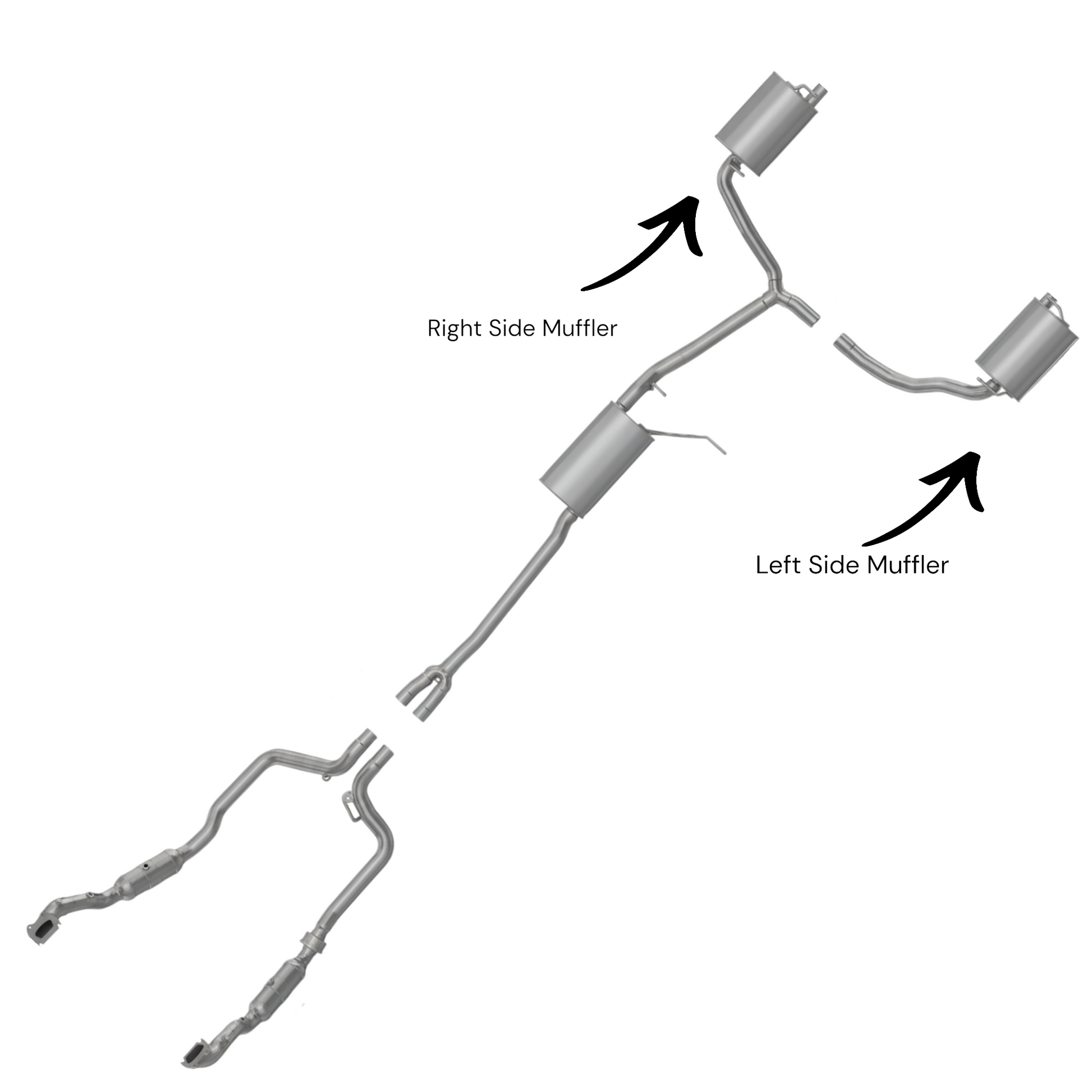 Chrysler 300 3.6L (2015-2017) Y Pipe With Left And Right Side Muffler.