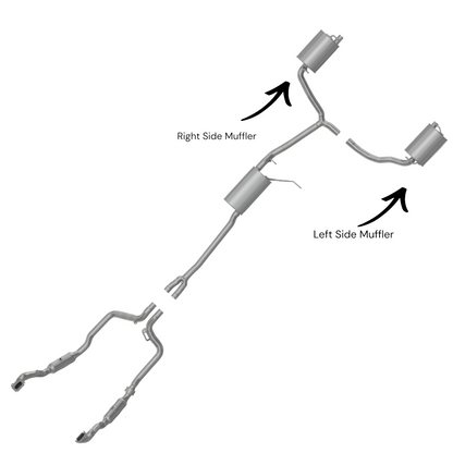 Chrysler 300 3.6L (2015-2017) Y Pipe With Left And Right Side Muffler.