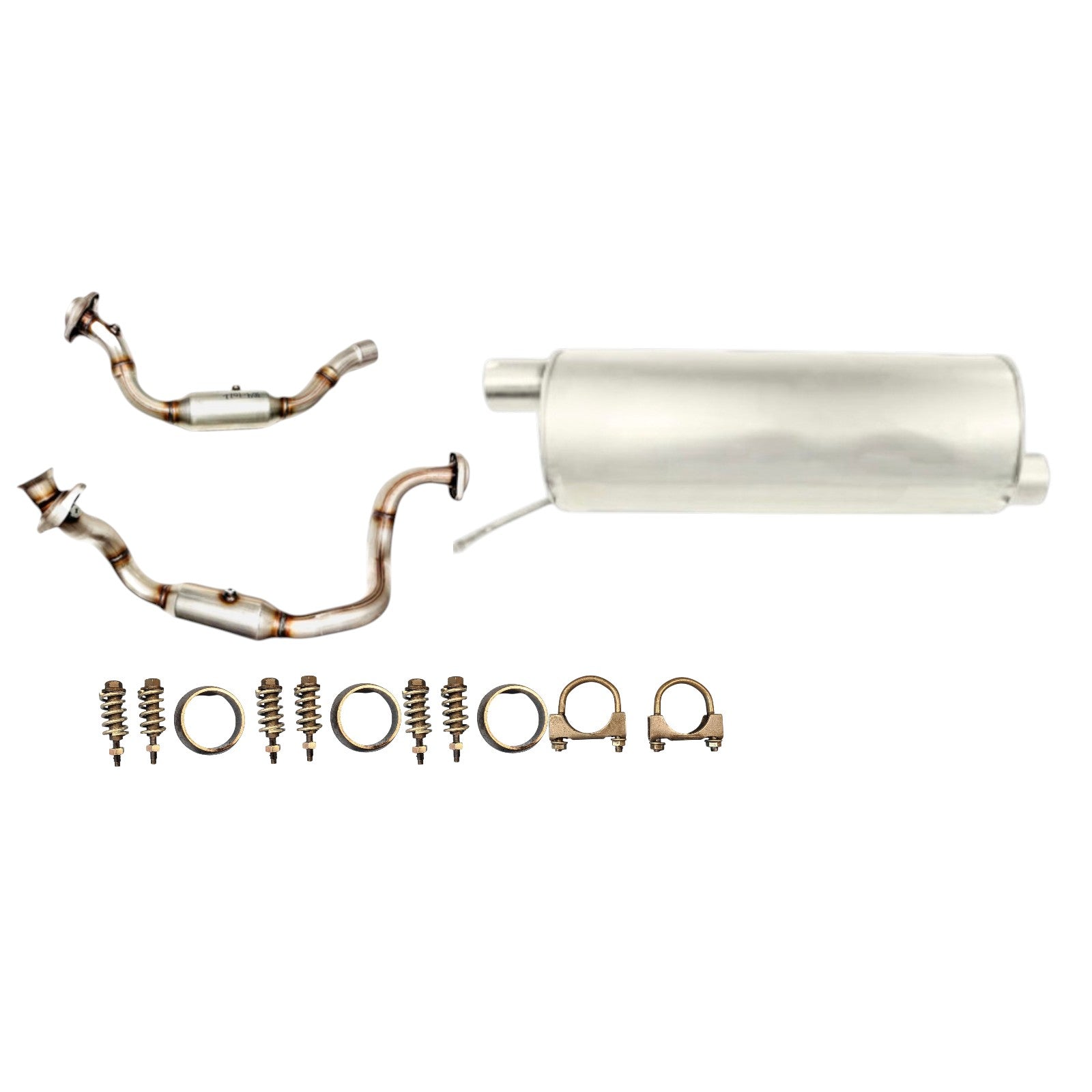 Ford F-250 Super Duty 6.2L (2011-2017) ( Standard Cab Pickup) (Long Bed) Right And Left Side Catalytic Converter And Muffler