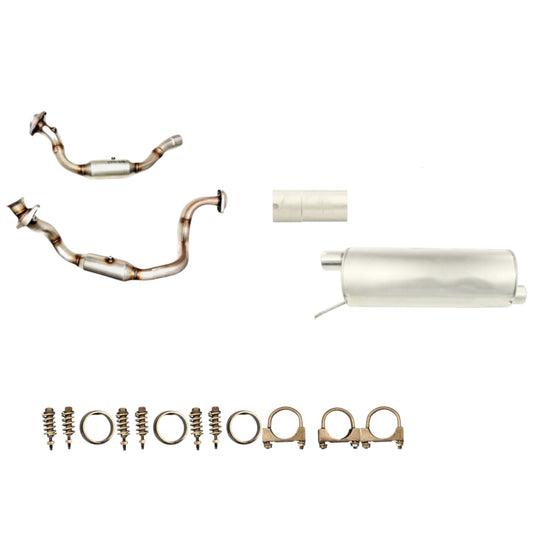 Ford F-250 Super Duty 6.2L (2011-2017) (Extended Cab Pickup) (Short Bed) Right And Left Side Catalytic Converter, Pipe And Muffler