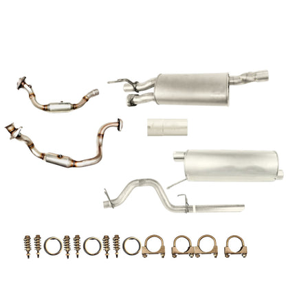 Ford F-350 Super Duty 6.2L (2011-2016) (Extended Cap Pickup) (Short Bend) Right And Left Side Catalytic Converter, Muffler Set, Pipe And Tail Pipe