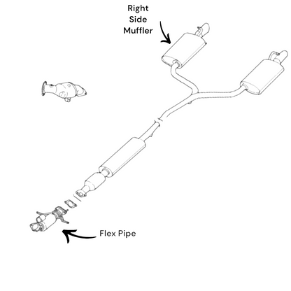 Tuyau flexible et silencieux côté droit pour Ford Explorer 2.3L Turbo 2016-2019