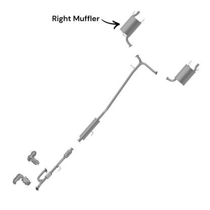 Convertisseurs de collecteur, tuyau flexible avec convertisseur, résonateur et silencieux latéraux pour Toyota Camry 3.5L (2007-2011)