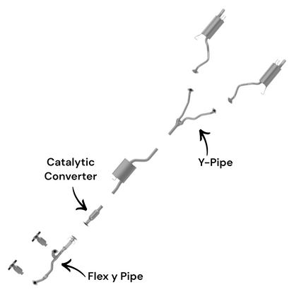 Hyundai Santa Fe 2.7L (2007-2009) Flex Pipe, Catalytic Converter and Y-Pipe