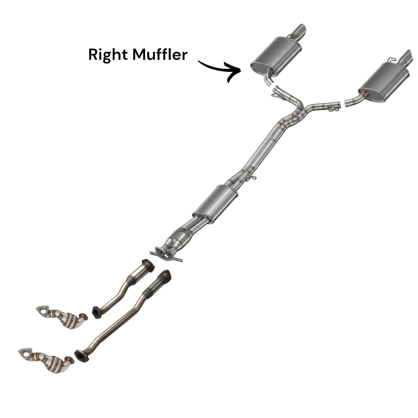 Ford Police Interceptor Utility 3.5L (2014-2015) (Turbo) Right Side Muffler