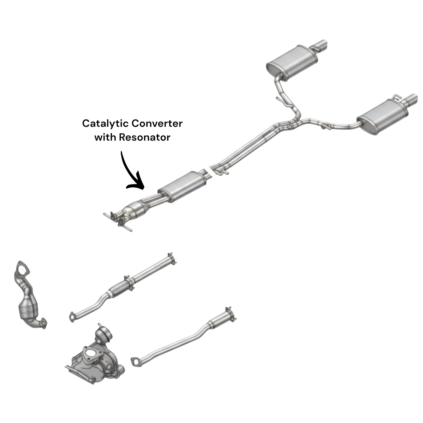 Lincoln MKT 3.5L (2013-2019) Catalytic Converter with Resonator