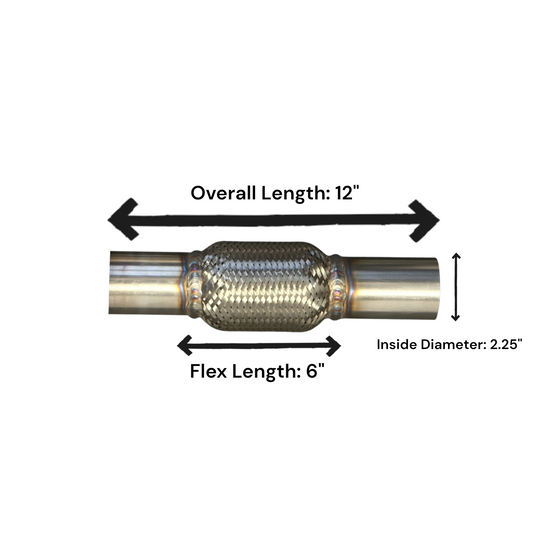 Universal Flex Pipe- Overall length 12" and 2.25" Inside Diameter