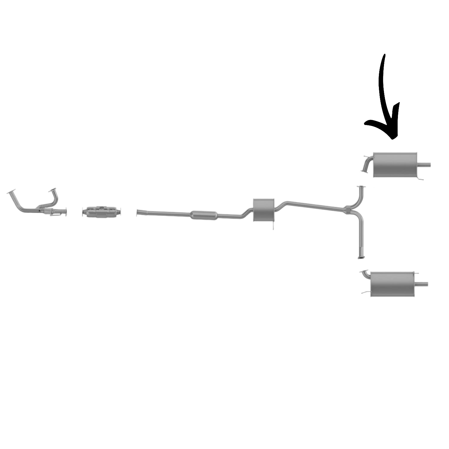 Acura CL 3.2L 2001-2003 Right Side Muffler