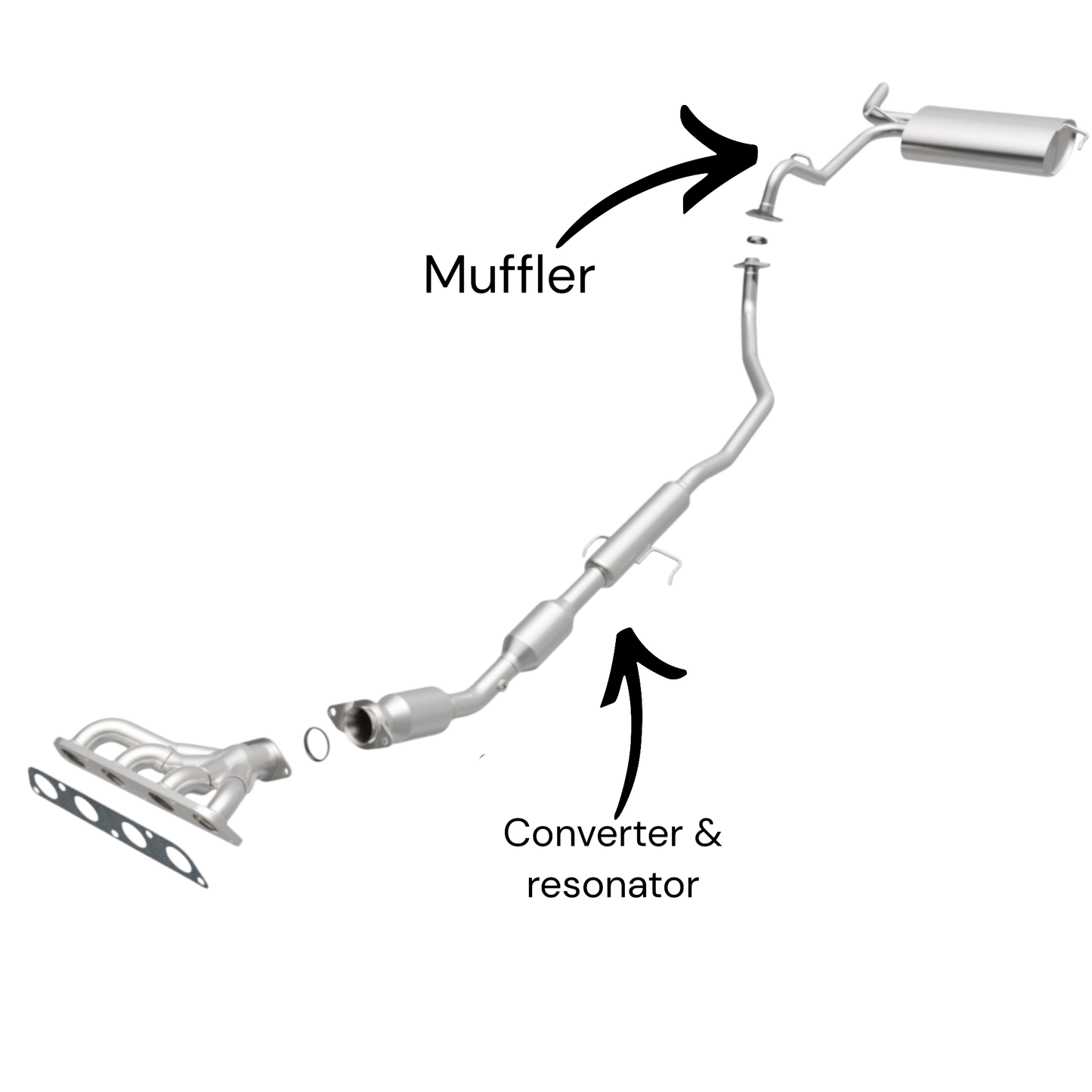 Toyota Corolla 1.8L (2009-2013) (Except S and XRS Sub-Model) Converter with Resonator & Muffler