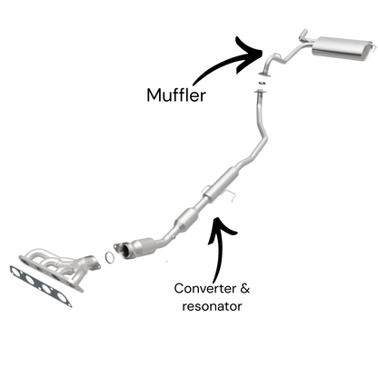 Toyota Corolla 1.8L (2009-2013) (Except S and XRS Sub-Model) Converter with Resonator & Muffler
