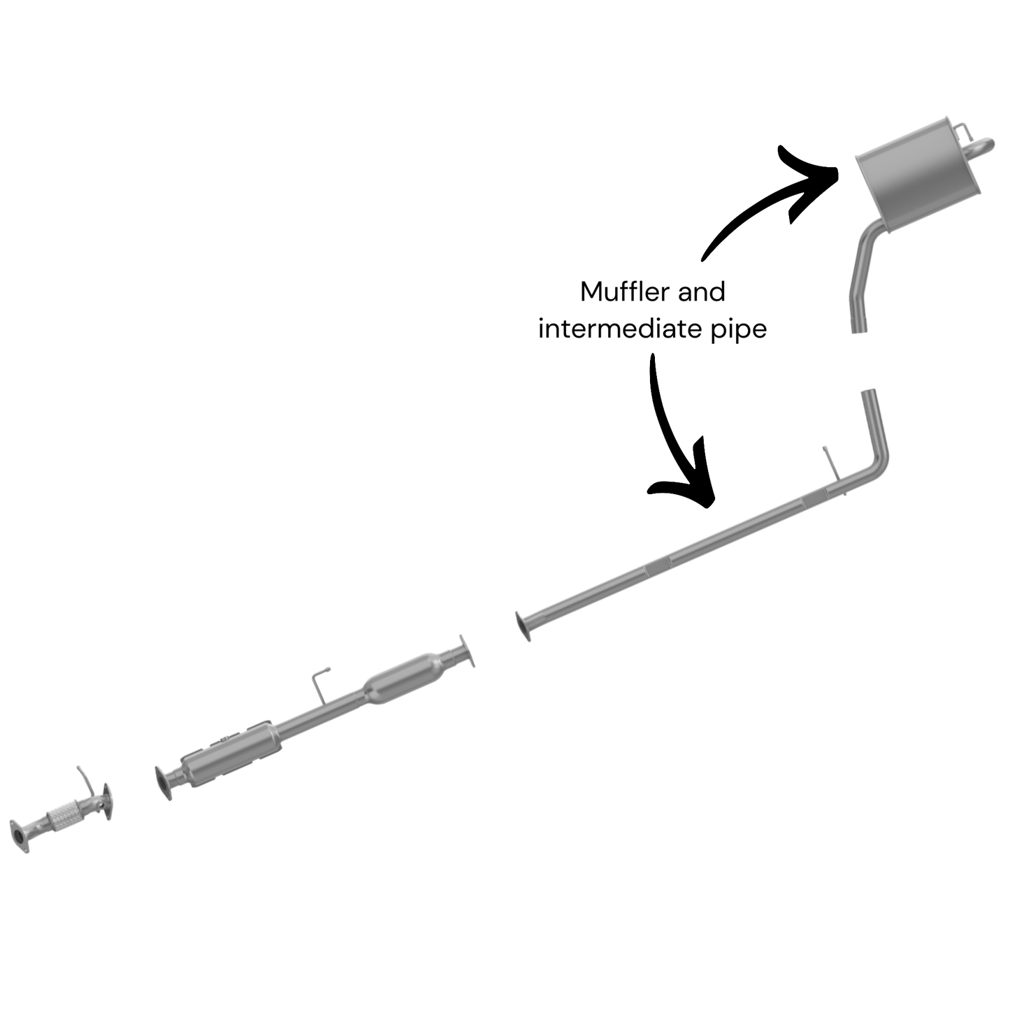 Hyundai Sonata 2.4L (2011-2014) Muffler & Axel pipe